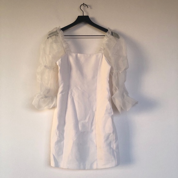 Amanda Uprichard Tia Dress Ivory White Puff - Picture 6 of 10